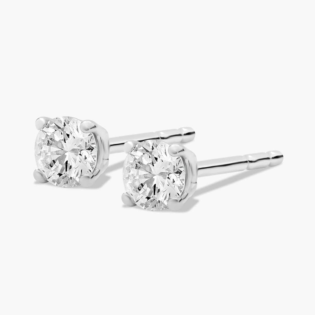Lab-Grown Diamond Stud Earrings in 14K Gold Over Sterling Silver