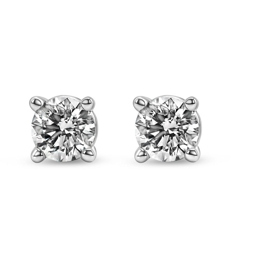 Lab-Grown Diamond Stud Earrings in 14K Gold Over Sterling Silver