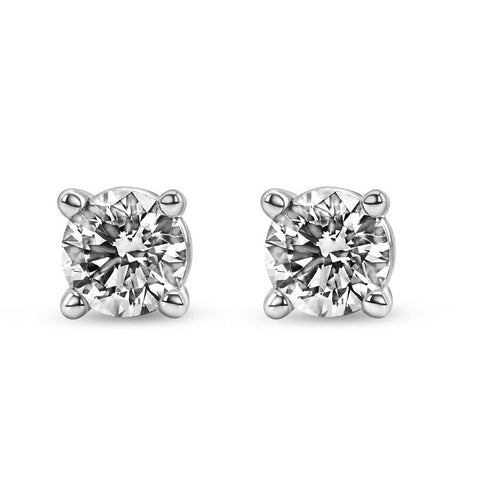 Lab-Grown Diamond Stud Earrings in 14K Gold Over Sterling Silver