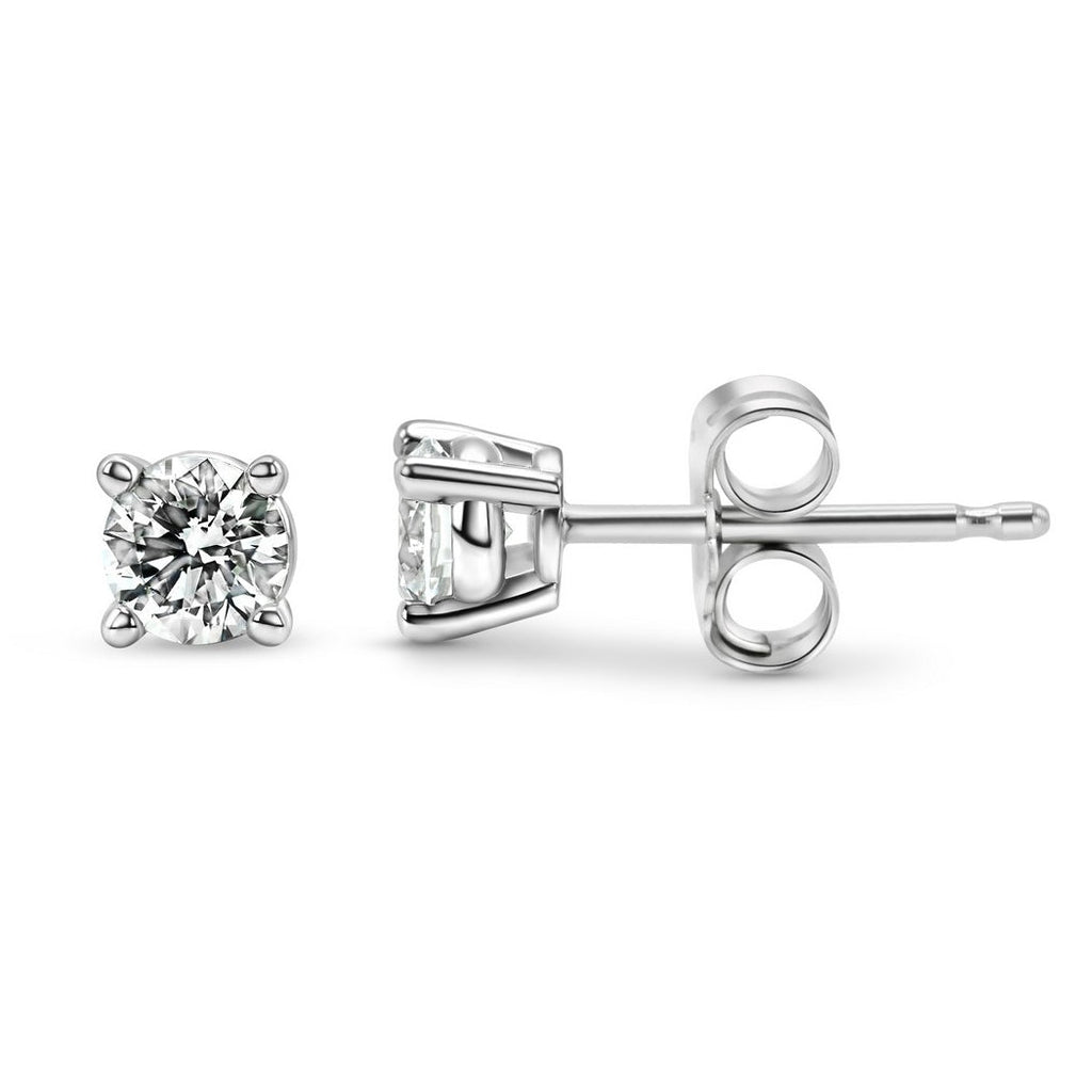 Lab-Grown Diamond Stud Earrings in 14K Gold Over Sterling Silver