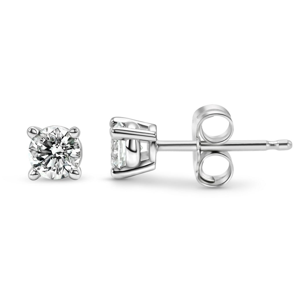 Lab-Grown Diamond Stud Earrings in 14K Gold Over Sterling Silver