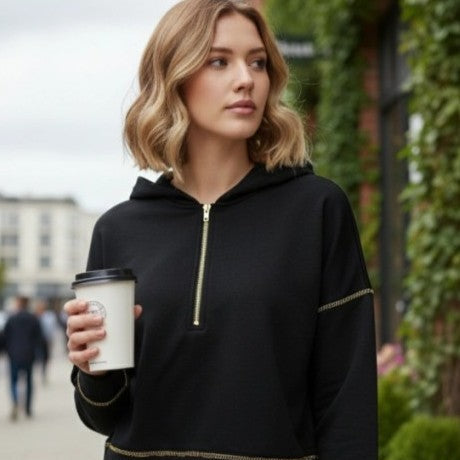 Zip-Up Hooded Sweatshirt