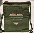 Drawstring Bag Hunter Green & Rose Gold