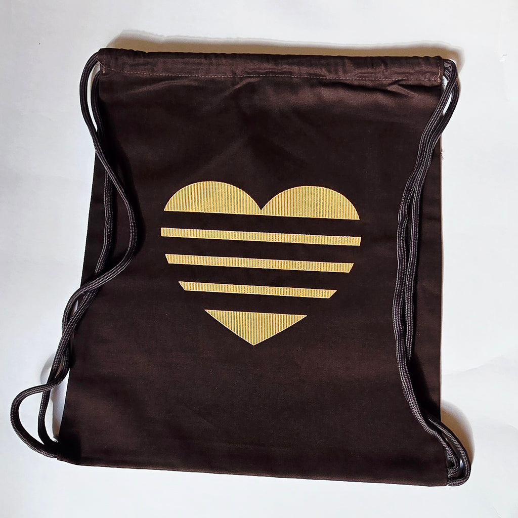 Drawstring Bag Mocha & Lustre Gold