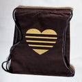 Drawstring Bag Mocha & Lustre Gold