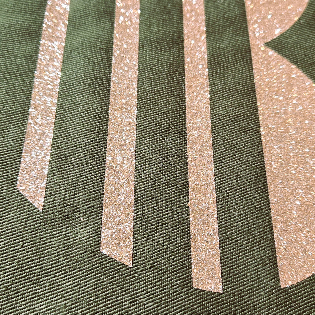 Drawstring Bag Hunter Green & Rose Gold