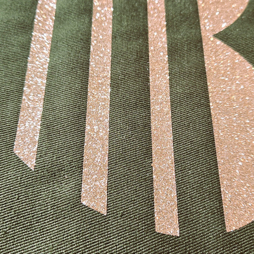 Drawstring Bag Hunter Green & Rose Gold
